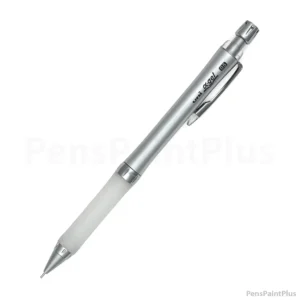 Uni Alpha Gel Slim Druckbleistift in Grau/Weiss mit Gummigriff und 0,5 mm Mine