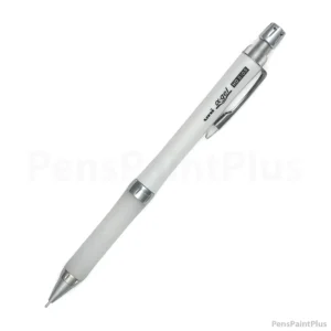 Uni Alpha Gel Slim Druckbleistift in Weiss mit Gummigriff und 0,5 mm Mine