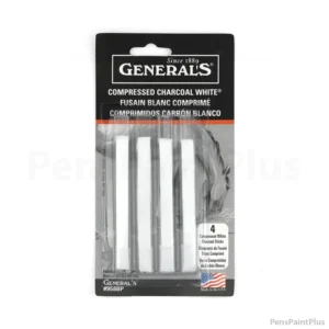 General's gepresste Zeichenkohle 4 Stück – Weiss